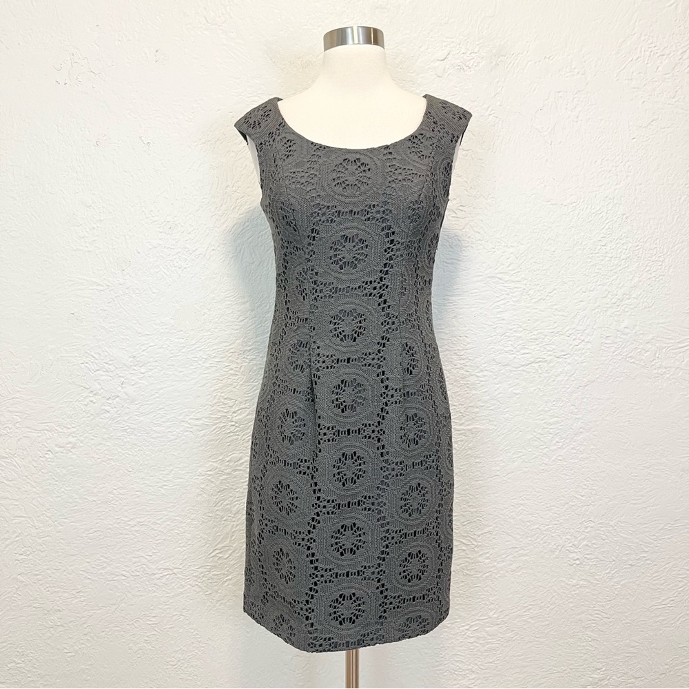 Adrianna Papell Dress Crochet Gray 2